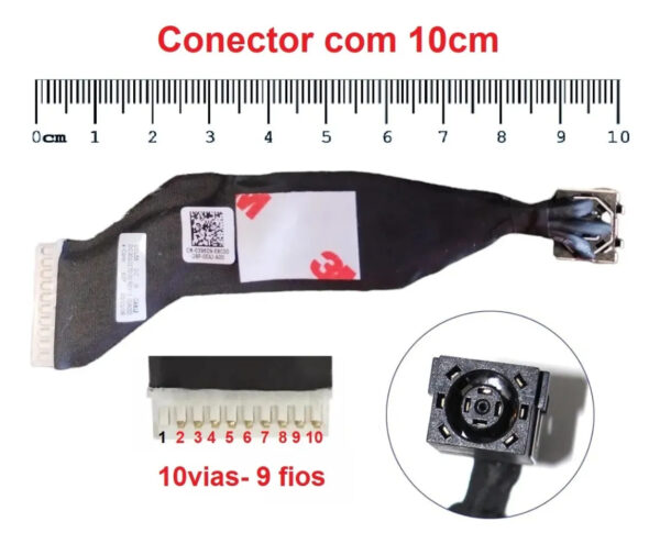 Cabo Dc Jack Dell Inspiron Gamer G15 5510 Dp/n 0396d9 -ORIGINAL - Imagem 2