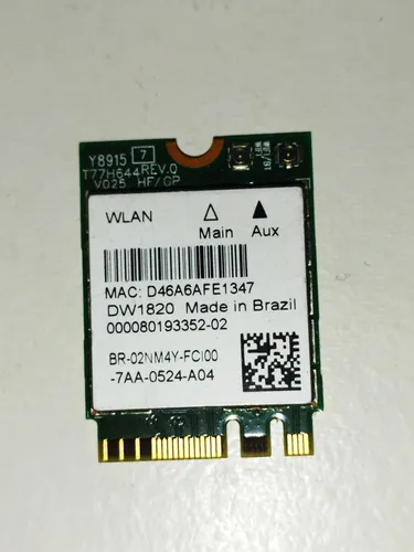 Placa Dell Wireless Dw1820 Wifi 802.11ac + Bluet 4.1 02nm4y - Imagem 2