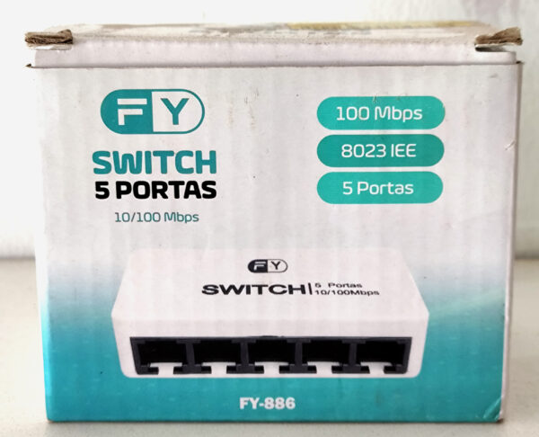 Switch 5 Portas Hub Cabo 10/100/mbps Rede Ethernet Rj45 FY-886